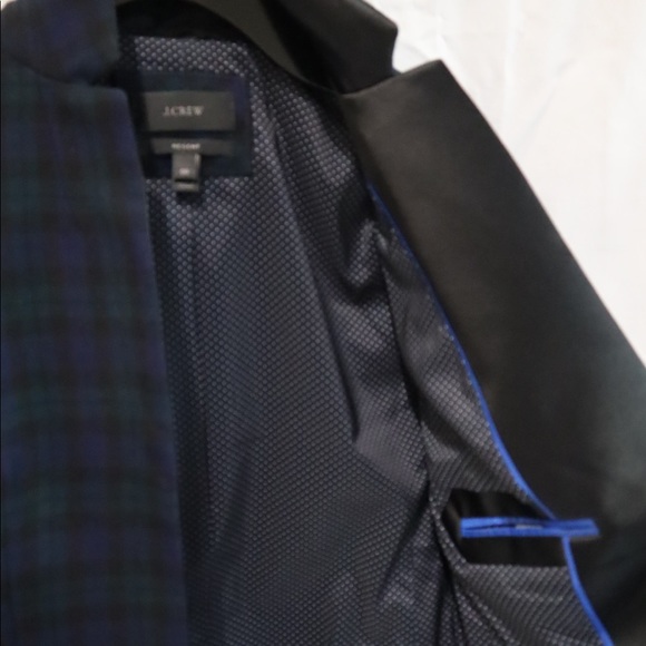 COPY - J. Crew Wool Tartan plaid, navy and forest green riding jacket. - Picture 2 of 5